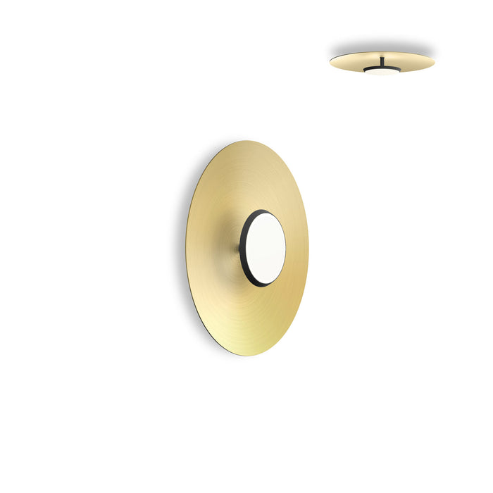 SKY Dome LED Flush Mount Ceiling Light in Matte Black Brushed Brass (Small).
