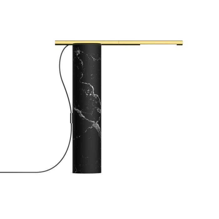 T.O LED Table Lamp in Black Marble/Brass.