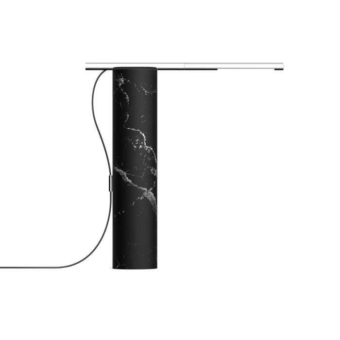 T.O LED Table Lamp in Black Marble/Chrome.