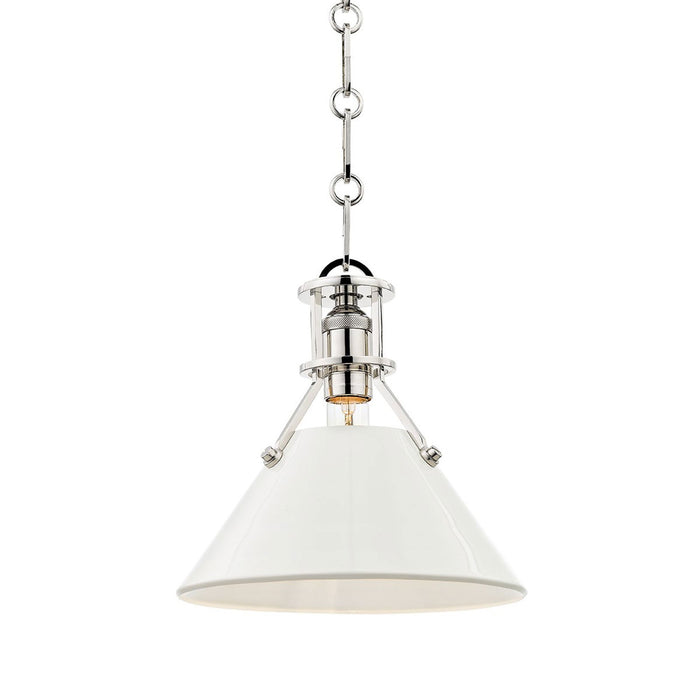 Painted No.2 Pendant Light Small/Polished Nickel/Off White.