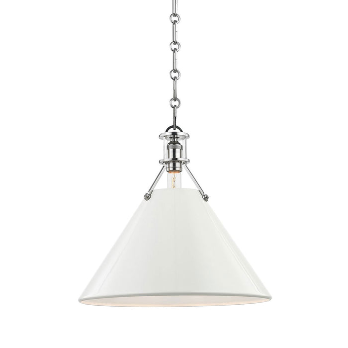 Painted No.2 Pendant Light Large/Polished Nickel/Off White.