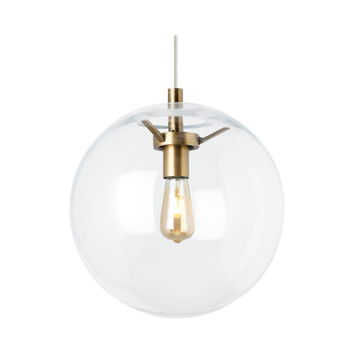 Palona Pendant Light in Satin Gold and Clear.