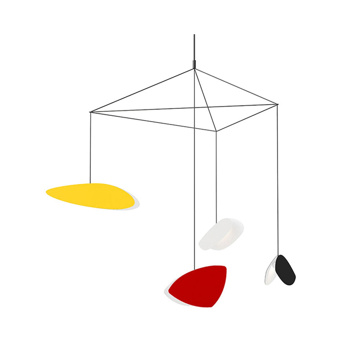 Papillons™ 4-Light LED Pendant Light in Small/Satin Black / Satin Red / Satin Yellow / Satin White.