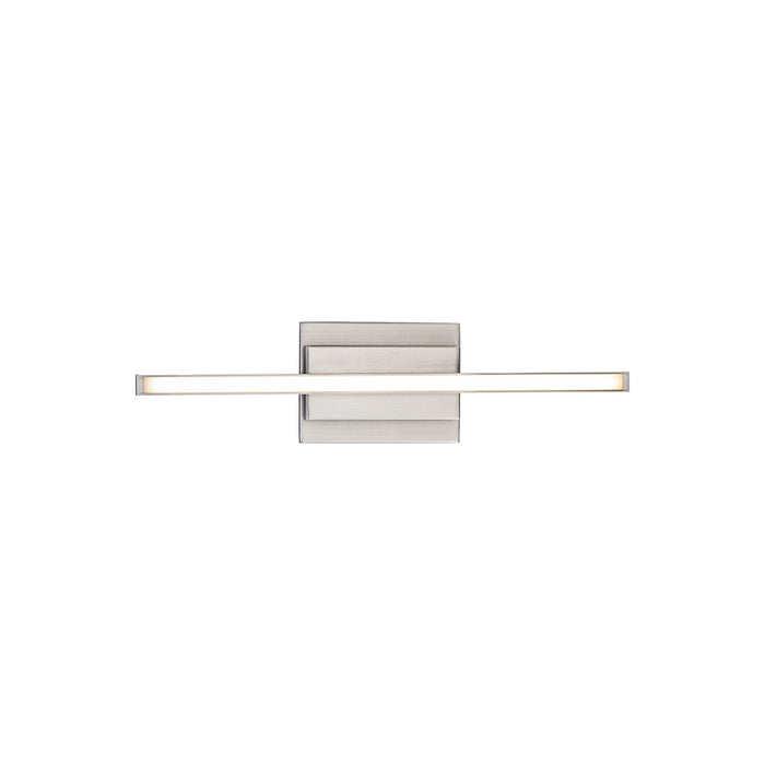 Parallax LED Bath Wall Light in Brushed Nickel (Small).