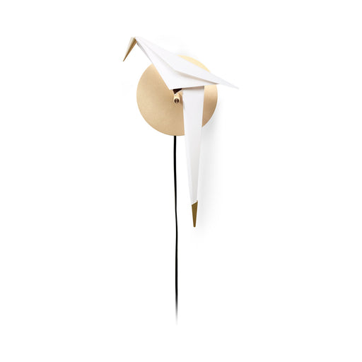 Perch LED Wall Light in Brass.