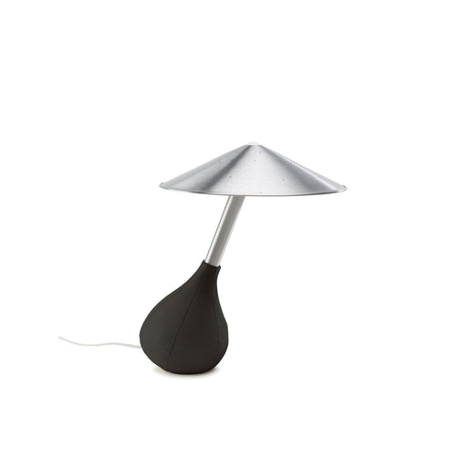 Piccola Table Lamp in Black Leather.