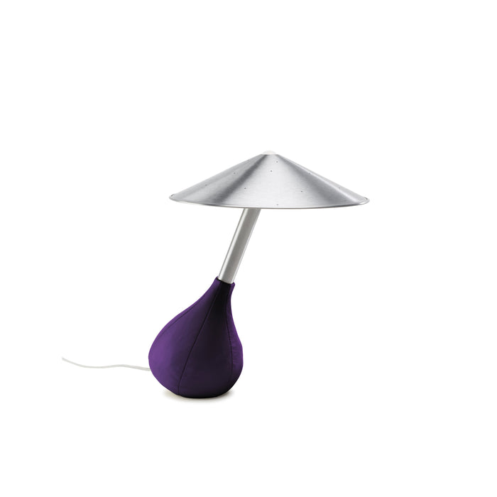 Piccola Table Lamp in Purple Leather.