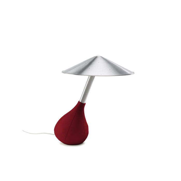Piccola Table Lamp in Red Leather.