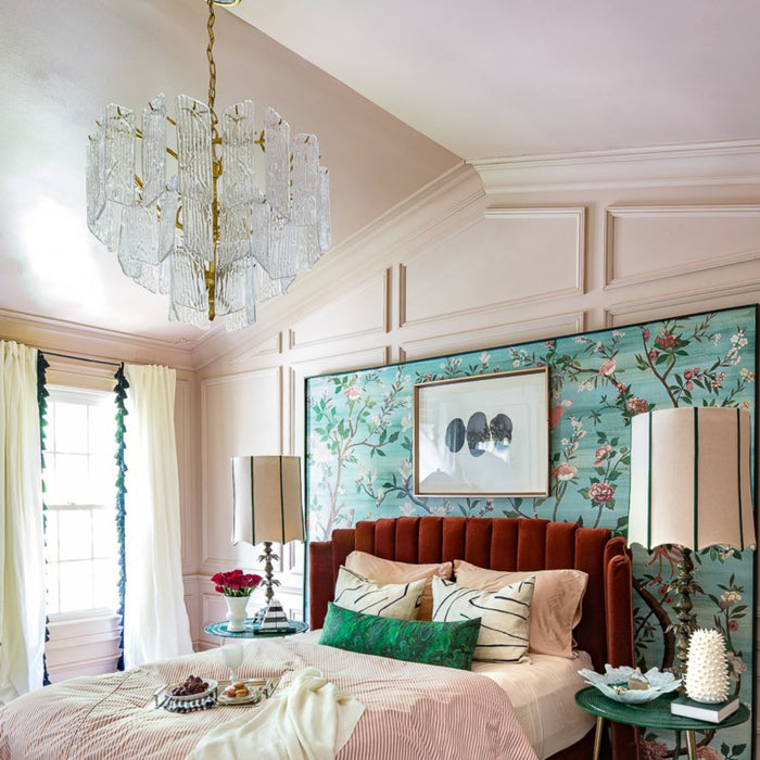 Piemonte Chandelier in bedroom.