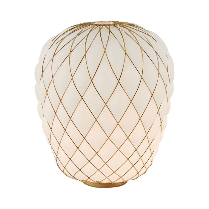 Pinecone Table Lamp in Large/Gold/White.