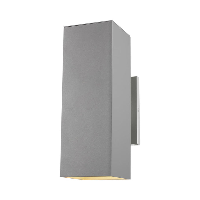 Pohl Outdoor Two Light Wall Light in Small/Painted Brushed Nickel.