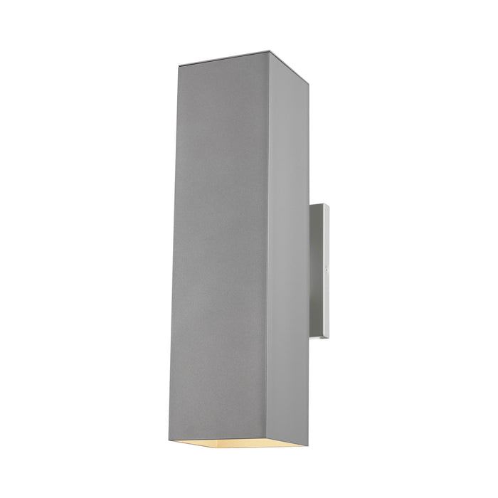 Pohl Outdoor Two Light Wall Light in Large/Painted Brushed Nickel.
