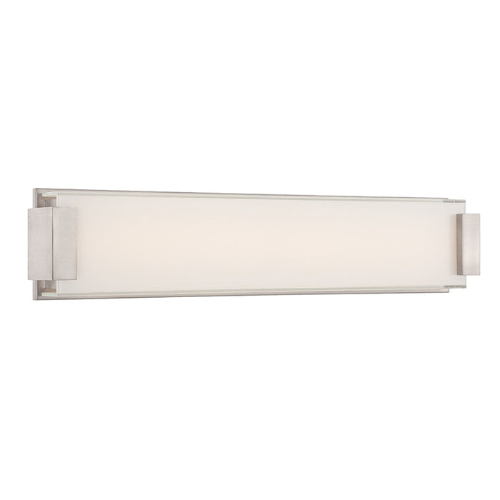 Polar LED Bathroom Vanity and Wall Light in Medium/Brushed Nickel.