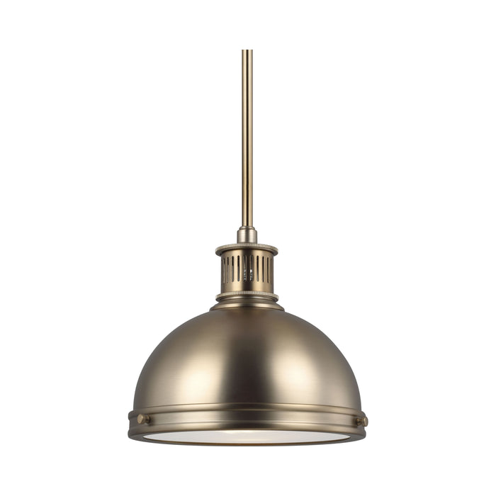 Pratt Street Metal Pendant Light in 1-Light/Satin Brass.