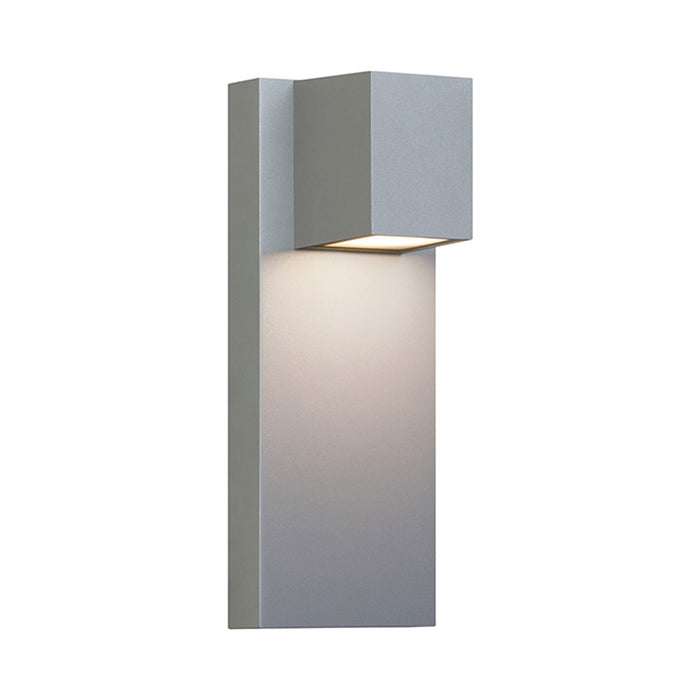 Quadrate Outdoor LED Wall Light in Silver.