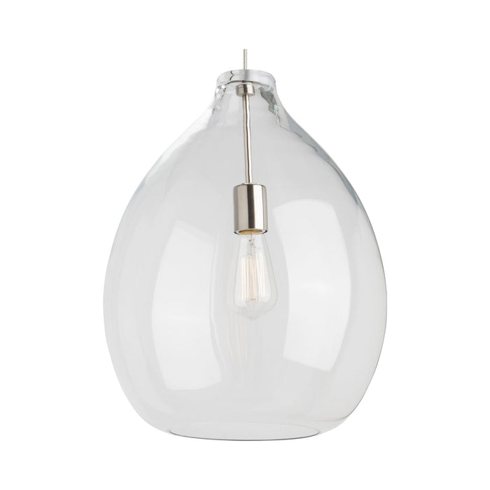 Quinton Pendant Light in Silver and Clear.