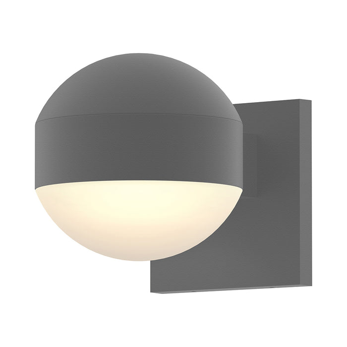 Reals Dome Cap Downlight Outdoor LED Wall Light in Textured Gray/Dome Lens.