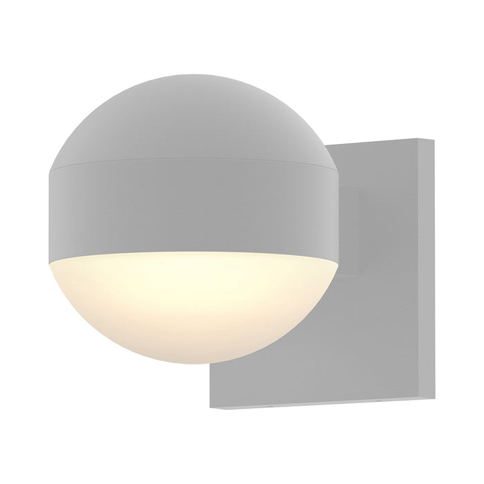 Reals Dome Cap Downlight Outdoor LED Wall Light in Textured White/Dome Lens.