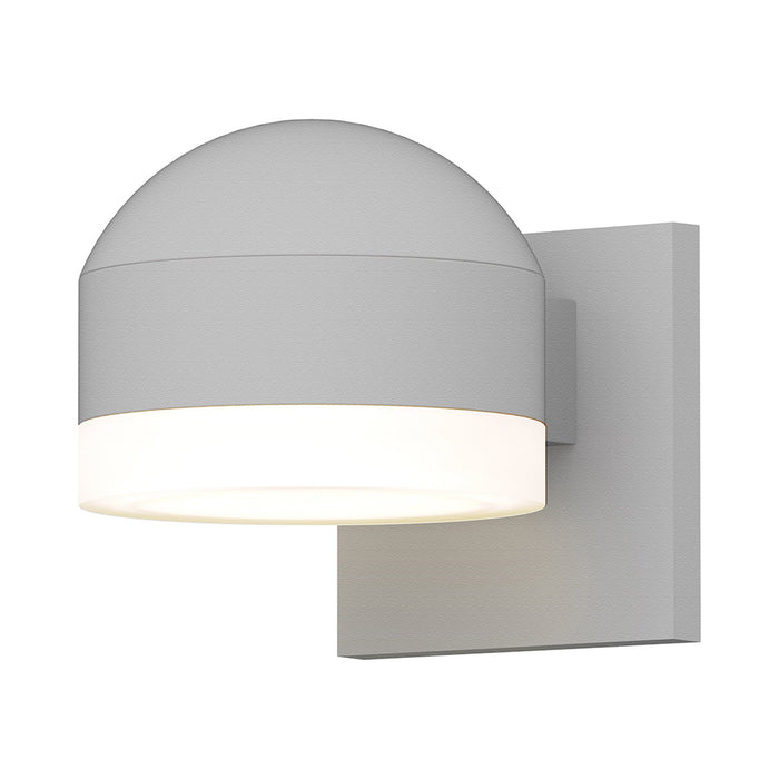 Reals Dome Cap Downlight Outdoor LED Wall Light in Textured White/White Cylinder Lens.