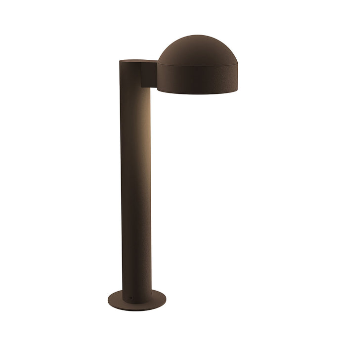 Reals Dome Cap LED Bollard in Small/Plate Lens/Textured Bronze.