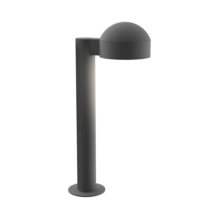 Reals Dome Cap LED Bollard in Small/Plate Lens/Textured Gray.