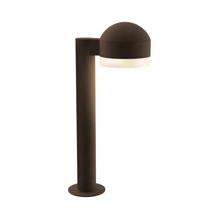 Reals Dome Cap LED Bollard in Small/White Cylinder Lens/Textured Bronze.
