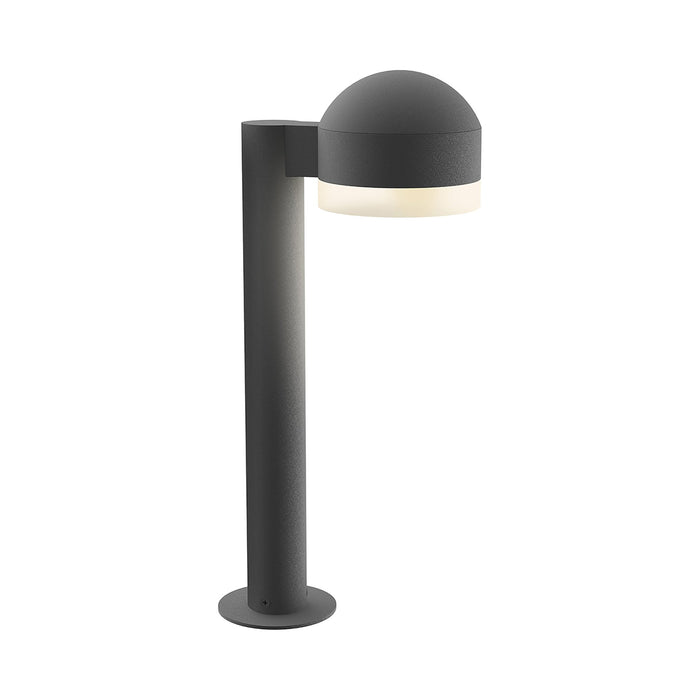 Reals Dome Cap LED Bollard in Small/White Cylinder Lens/Textured Gray.