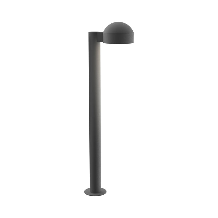 Reals Dome Cap LED Bollard in Large/Plate Lens/Textured Gray.