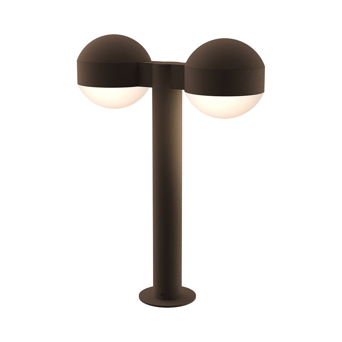 Reals Dome Cap LED Double Bollard in Small/Dome Lens/Textured Bronze.