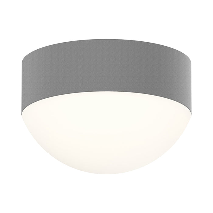 Reals Dome Outdoor LED Flush Mount Ceiling Light in Textured Gray.