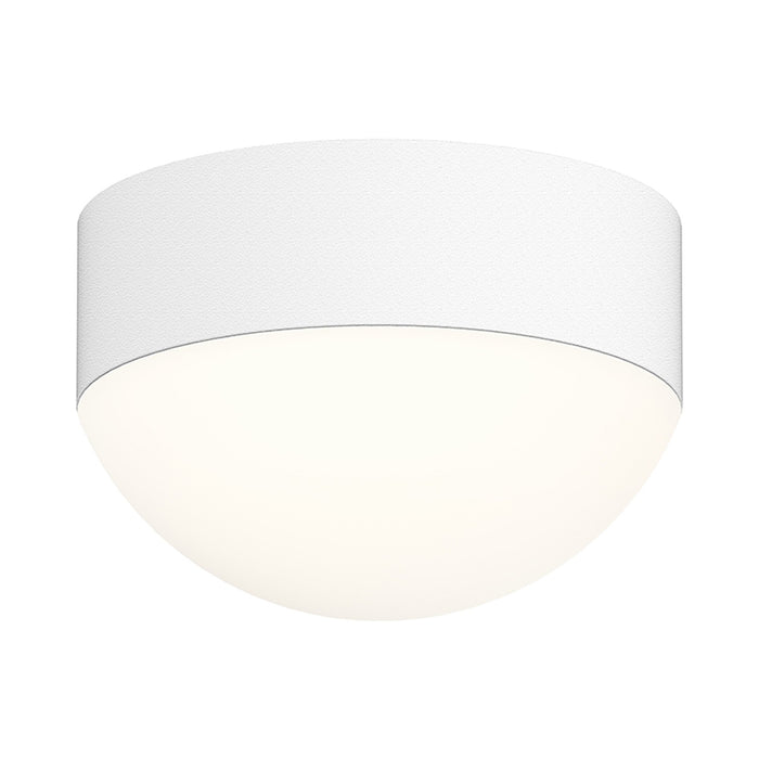 Reals Dome Outdoor LED Flush Mount Ceiling Light in Textured White.