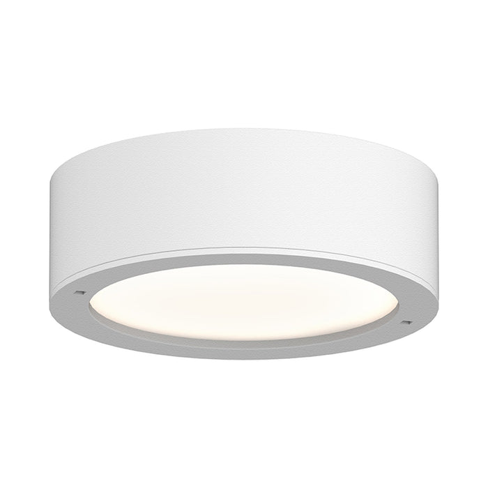 Reals Outdoor LED Flush Mount Ceiling Light in Textured White/Plate Lens.