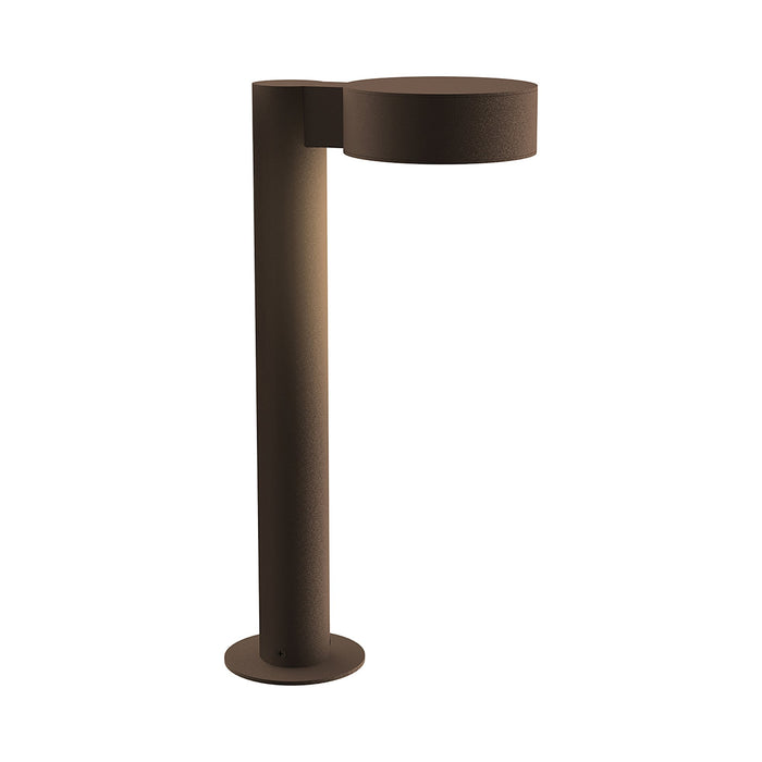Reals Plate Cap LED Bollard in Small/Plate Lens/Textured Bronze.