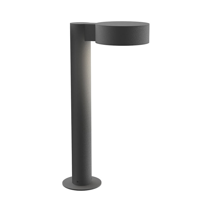 Reals Plate Cap LED Bollard in Small/Plate Lens/Textured Gray.
