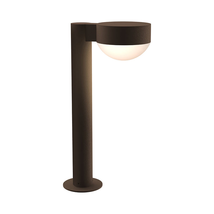 Reals Plate Cap LED Bollard in Small/Dome Lens/Textured Bronze.