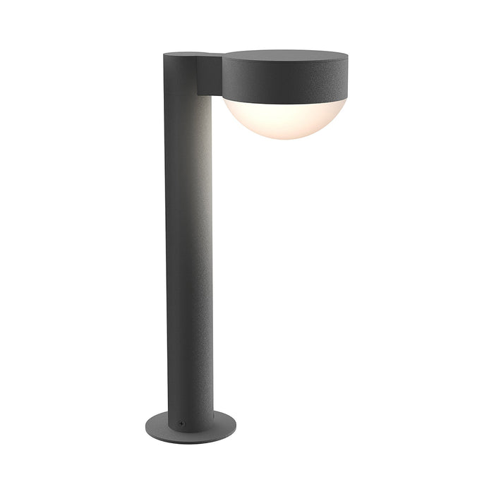 Reals Plate Cap LED Bollard in Small/Dome Lens/Textured Gray.