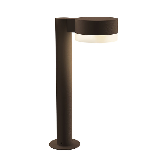 Reals Plate Cap LED Bollard in Small/White Cylinder Lens/Textured Bronze.