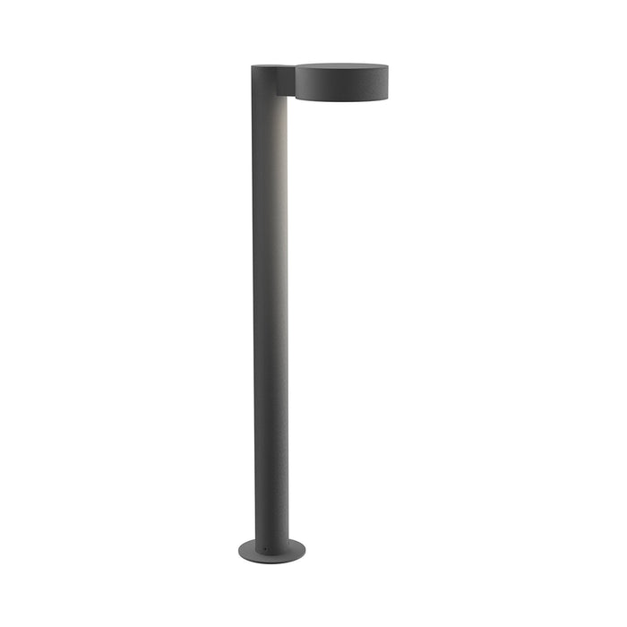Reals Plate Cap LED Bollard in Large/Plate Lens/Textured Gray.