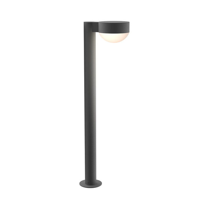 Reals Plate Cap LED Bollard in Large/Dome Lens/Textured Gray.
