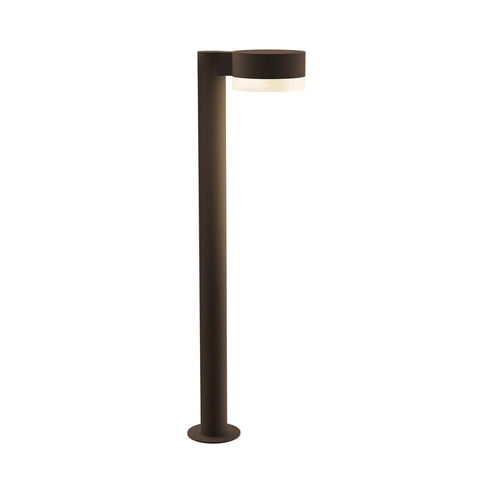 Reals Plate Cap LED Bollard in Large/White Cylinder Lens/Textured Bronze.