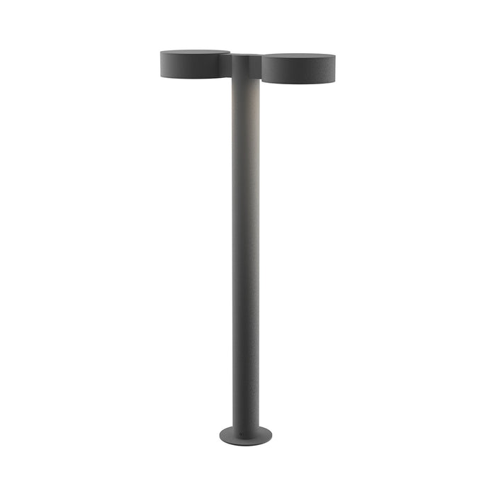 Reals Plate Cap LED Double Bollard in Large/Plate Lens/Textured Gray.