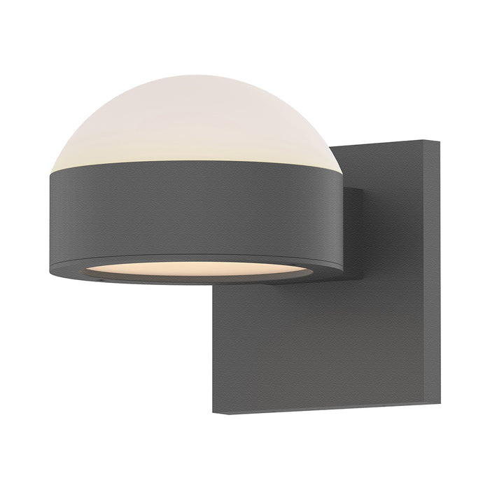 Reals Up/Down Outdoor LED Wall Light in Textured Gray/Dome Lens/Plate Lens.