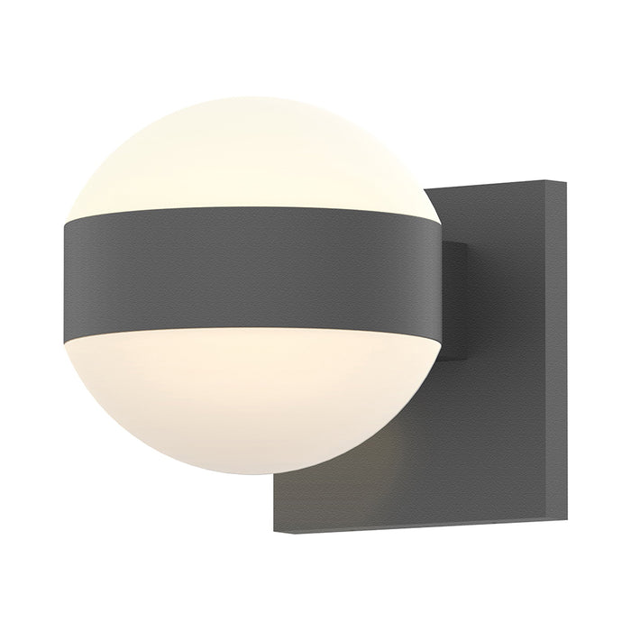Reals Up/Down Outdoor LED Wall Light in Textured Gray/Dome Lens/Dome Lens.