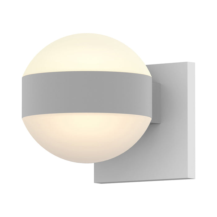 Reals Up/Down Outdoor LED Wall Light in Textured White/Dome Lens/Dome Lens.