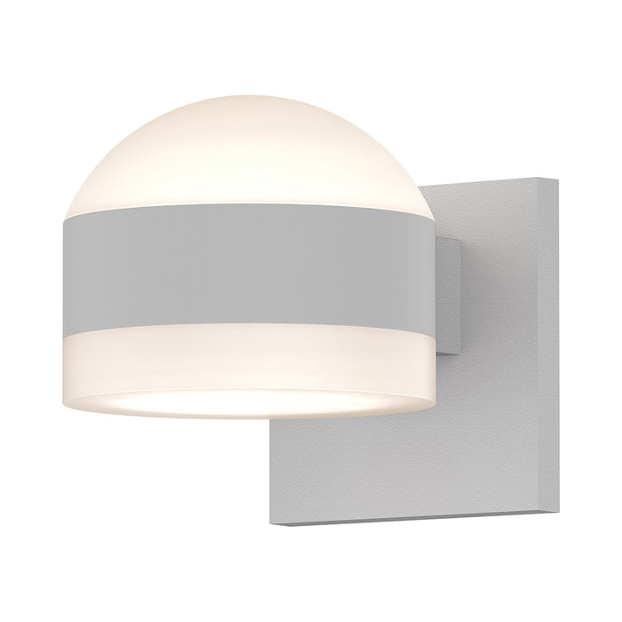 Reals Up/Down Outdoor LED Wall Light in Textured White/Dome Lens/White Cylinder Lens.