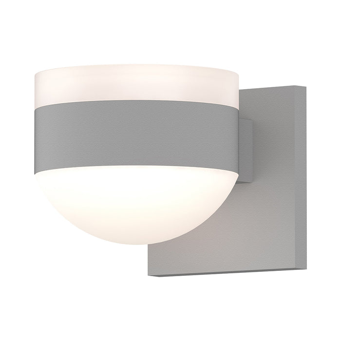 Reals Up/Down Outdoor LED Wall Light in Textured White/White Cylinder Lens/Dome Lens.