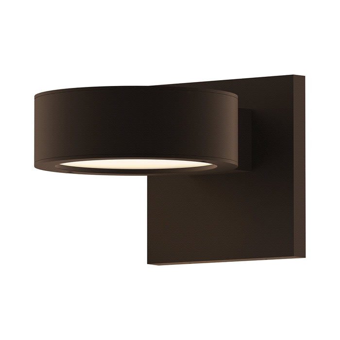 Reals Up/Down Outdoor LED Wall Light in Textured Bronze/Plate Lens/Plate Lens.