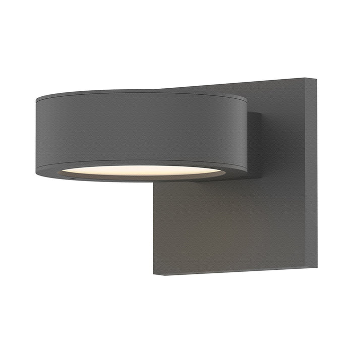 Reals Up/Down Outdoor LED Wall Light in Textured Gray/Plate Lens/Plate Lens.