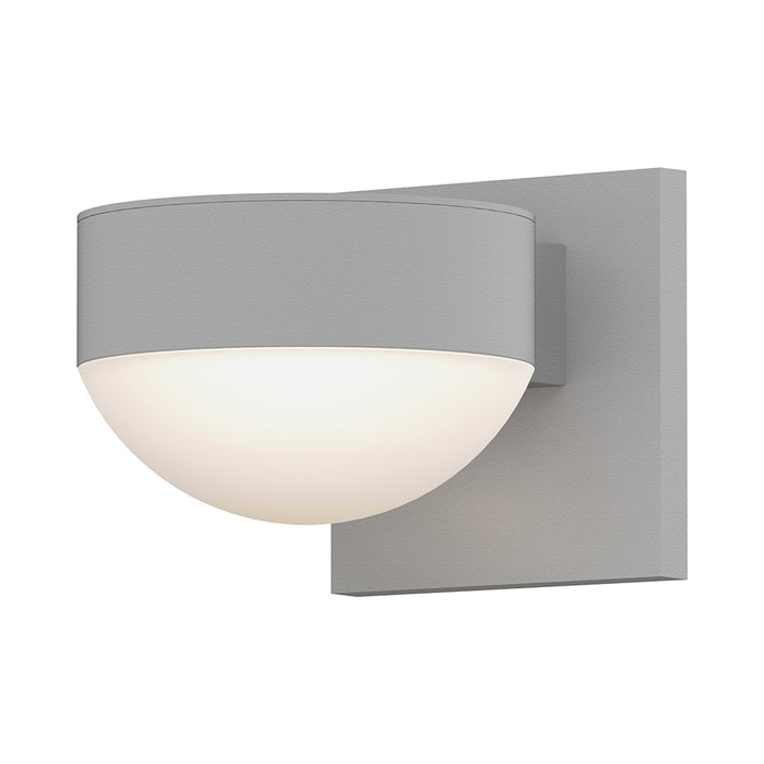 Reals Up/Down Outdoor LED Wall Light in Textured White/Plate Lens/Dome Lens.