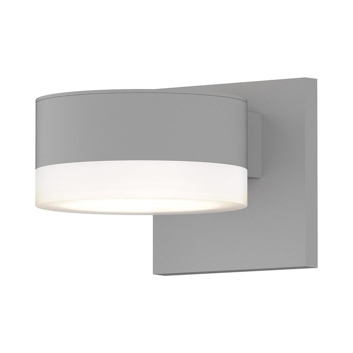 Reals Up/Down Outdoor LED Wall Light in Textured White/Plate Lens/White Cylinder Lens.